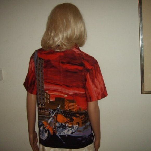 Shirt Motorcycle Men's M/Women's Too Colorful Front & Back Print J/E/T - Picture 7 of 8